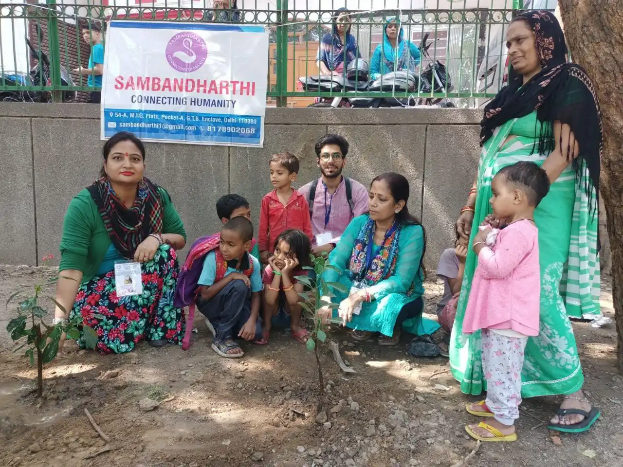 Community members planting trees
